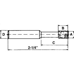 ‎0.335″ × 0.315″ × 1/4″-120 Grit - Cubic Boron Nitride Jig Grinding Mandrel - Exact Tooling