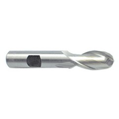 7/8'' Dia. - 4-1/4'' OAL - Uncoated HSS - Ball End SE EM - 2 FL - Exact Tooling