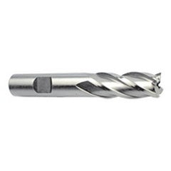 1-1/2 Dia. x 4-1/2 Overall Length 6-Flute Square End High Speed Steel SE End Mill-Round Shank-Non-Center Cutting-Uncoated - Exact Tooling