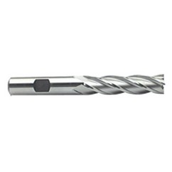 5/8 Dia. x 4-5/8 Overall Length 4-Flute Square End High Speed Steel SE End Mill-Round Shank-Non-Center Cut-Uncoated - Exact Tooling