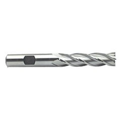 7/8 Dia. x 5-1/2 Overall Length 4-Flute Square End High Speed Steel SE End Mill-Round Shank-Center Cutting-Uncoated - Exact Tooling