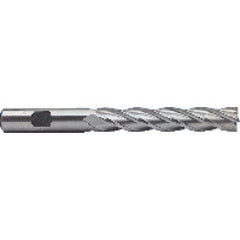 3/8 Dia. x 4-1/4 Overall Length 4-Flute Square End High Speed Steel SE End Mill-Round Shank-Center Cutting-Uncoated - Exact Tooling