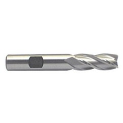 1/2 Dia. x 3-1/4 Overall Length 4-Flute Square End M-42 Cobalt SE End Mill-Round Shank-Center Cut-Uncoated - Exact Tooling