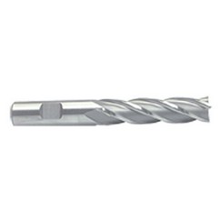 1/2 Dia. x 4 Overall Length 4-Flute Square End M-42 Cobalt SE End Mill-Round Shank-Center Cut-Uncoated - Exact Tooling