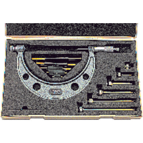 28″-32″ Measuring Range-0.001″ Graduation - Ratchet Thimble - Carbide Face - Interchangeable Anvil Micrometer - Exact Tooling