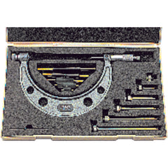 36″-40″ Measuring Range-0.001″ Graduation - Ratchet Thimble - Carbide Face - Interchangeable Anvil Micrometer - Exact Tooling