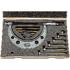 ‎0-150 mm Measuring Range-0.01 mm Graduation - Ratchet Thimble - Carbide Face - Interchangeable Anvil Micrometer - Exact Tooling