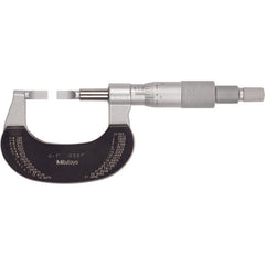 0-1″ Measuring Range-0.0001″ Graduation - Ratchet Thimble - High Speed Steel Face - Blade Micrometer - Exact Tooling