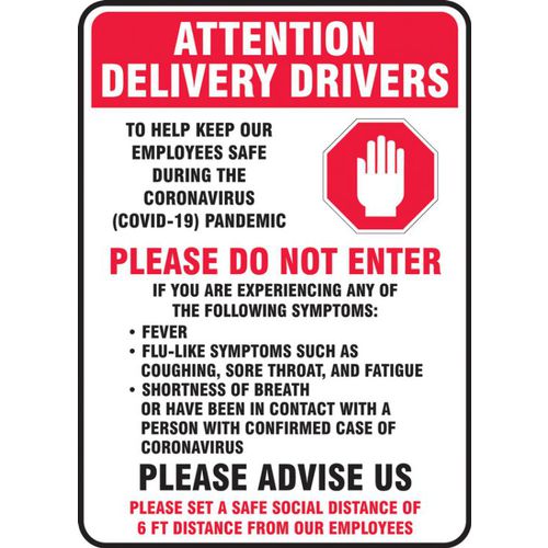 14x10 Sign Attention Delivery Drivers - Exact Tooling
