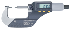 0 - 1.2" / 0 - 30mm Measuring Range - .00005/.001mm Resolution - Friction Thimble - Carbide Face - Electronic Spline Micrometer - Exact Tooling