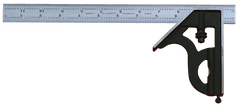 #C434-12-16R - 12'' - 16R Graduation - Chrome Blade - 4 Piece Combination Square Set - Exact Tooling