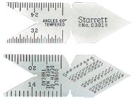 #C391 - USA Standard 60° - 14ths; 20ths; 24ths; 32nds Graduation - Center Gage with Double Depths of American National - Exact Tooling