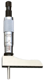 #443Z6RL - 0 - 6'' Measuring Range - Ratchet Thimble - Depth Micrometer with Half Base - Exact Tooling