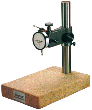 #653GJ - Kit Contains: .0005" Graduation; 0-25-0 Reading - Pink Granite Stand & Dial Indicator - Exact Tooling