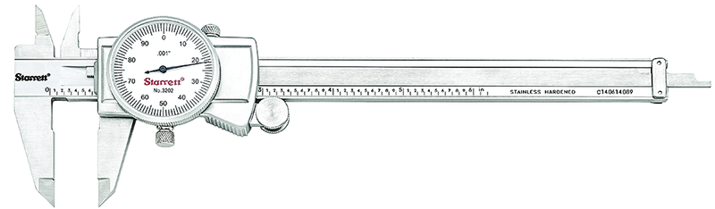 #3202-6 -  0 - 6" Stainless Steel Dial Caliper with .001" Graduation - Exact Tooling