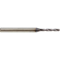 1.90 mm Dia. × 3.0 mm Shank × 14 mm Flute Length × 57 mm OAL, 5XD, 138°, ALtimaÂ, 2 Flute, Coolant Thru, Solid Carbide Drill - Exact Tooling