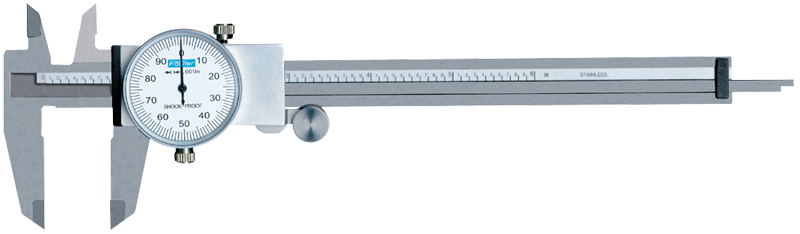 0 - 4'' Measuring Range (.001" Grad.) - Shockproof Steel Dial Caliper - #52-008-714 - Exact Tooling