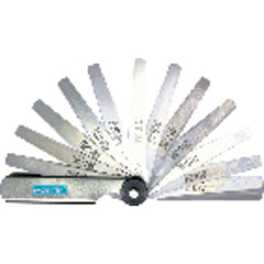 Thickness Gage - Model 52-485-010-20 Leaf-0.05″ to 1.0 mm Range - Exact Tooling
