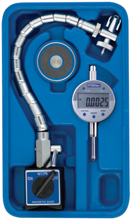 Set Contains: 1"/25mm .0005/.01mm w/Flex Arm Mag Base - Electronic Indicator with Flex Arm Mag Base - Exact Tooling