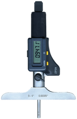 0 - 6" / 0 - 150mm Measuring Range - Friction Thimble - Electronic Depth Micrometer - Exact Tooling