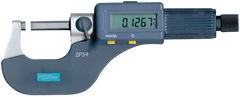 0 - 1"/0 - 25mm Measuring Range - .00005"/.001mm Resolution - Friction Thimble - Carbide Face - Electronic Coolant Proof Outside Micrometer with SPC - Exact Tooling