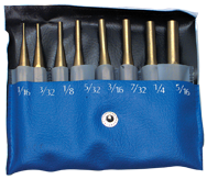PEC Tools 8 Piece Brass Drive Pin Punch Set -- Includes: 1/16; 3/32; 1/8; 5/32; 3/16; 7/32; 1/4; & 5/16" - Exact Tooling