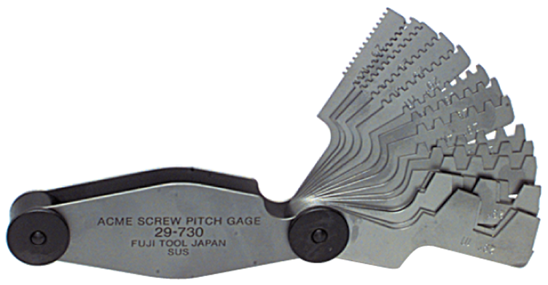 #615-6327 - 16 Leaves - Metric Pitch - Acme Screw Thread Gage - Exact Tooling