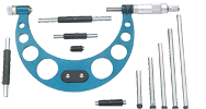 12 - 16'' Measuring Range - .001 Graduation - Ratchet Thimble - Carbide Face - Interchangeable Anvil Micrometer - Exact Tooling