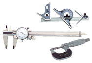 Kit Contains: 0-1" Outside Ratchet Micrometer; 6" Dial Caliper; 4 Piece 12" 4R Combination Square - 6 Piece Layout & Inspection Kit - Exact Tooling
