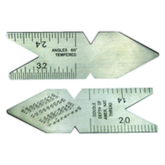 Center Gage - Model 5032 - Metric Standard 60°–0.5 mm and 1.0 mm Graduation - Exact Tooling