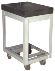 18 x 24" - Surface Plate Stand 0-Ledge with Casters - Exact Tooling