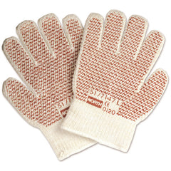 Size Men's Universal Gloves-Grip N - ambidextrous knit Hot Mill glove - 7 gauge inner & outer - knit wrist - brown nitrile N-Tread coating on both sides - resistant to 400 degree F - size: men's universal - 12 pairs per bag, 6 bags per case. - Exact Tooling