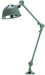 14" Uniflex Machine Lamp; 120V, 60 Watt Incandescent Light, Screw Down Base, Oil Resistant Shade, Gray Finish - Exact Tooling