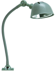 18" Uniflex Machine Lamp; 120V, 60 Watt Incandescent Light, Screw Down Base, Oil Resistant Shade, Gray Finish - Exact Tooling