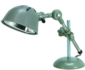 6" Uniflex Machine Lamp; 120V, 60 Watt Incandescent Light, Portable Base, Oil Resistant Shade, Gray Finish - Exact Tooling