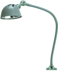 24" Uniflex Machine Lamp; 120V, 60 Watt Incandescent Light, Screw Down Base, Oil Resistant Shade, Gray Finish - Exact Tooling