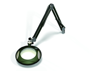 Green-Lite® 6" Racing Green Round LED Magnifier; 43" Reach; Table Edge Clamp - Exact Tooling