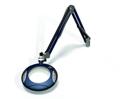 Green-Lite® 6" Spectra Blue Round LED Magnifier; 43" Reach; Table Edge Clamp - Exact Tooling