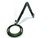 Green-Lite® 7-1/2" Racing Green Round LED Magnifier; 43" Reach; Table Edge Clamp - Exact Tooling