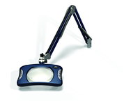 Green-Lite® 7" x 5-1/4"Spectra Blue Rectangular LED Magnifier; 43" Reach; Table Edge Clamp - Exact Tooling