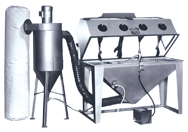 Blast Master Cabinet with Abrasive Separators - #48AS 48W x 24D x 23H Tub Dimensions - Exact Tooling