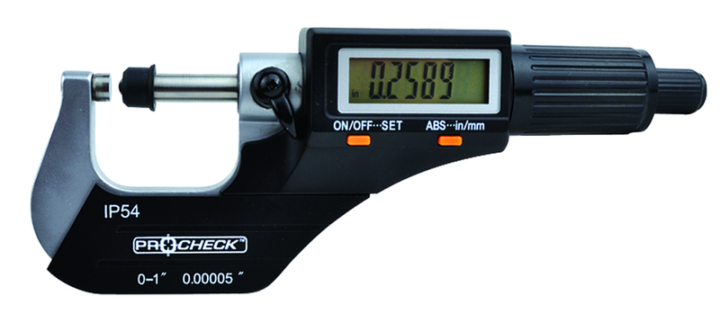 IP54 Electronic Micrometer - 1-2"/50.8mm Range - .00005"/.001mm Resolution - Output S4 Connector - Exact Tooling