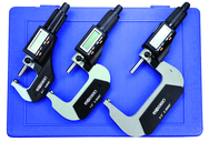 IP40 Electronic Micrometer Set - 0-3"/76.2mm Range - .00005"/.001mm Resolution - Output S4 Connector - Exact Tooling
