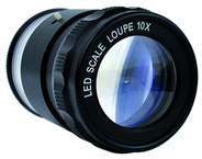 LED 10x Loupe - With inch, mm, Fraction, Angle, Diameter Scale - Plus 9  Reticles - Exact Tooling