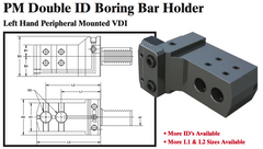 PM Double ID Boring Bar Holder (Left Hand Peripheral Mounted VDI) - Part #: PM91.3020L - Exact Tooling