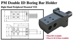 PM Double ID Boring Bar Holder (Right Hand Peripheral Mounted VDI) - Part #: PM91.4025R - Exact Tooling