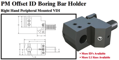 PM Offset ID Boring Bar Holder (Right Hand Peripheral Mounted VDI) - Part #: PM56.4032RL - Exact Tooling