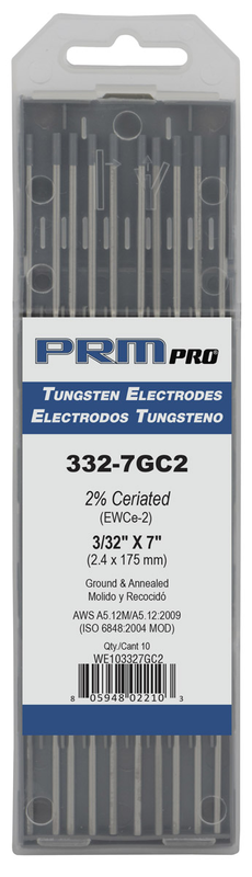 332-7GC2 7" Electrode 2% Ceriated - Exact Tooling