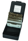 60 Pc. #1 - #60 Wire Gage Cobalt Bronze Oxide Screw Machine Drill Set - Exact Tooling