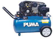 Portable Air Compressors - Model #PK5020; 20 Gallon / Horizontal Tank; 5HP; 1PH; 115/230V Motor - Exact Tooling